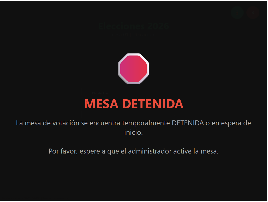 Elección No Iniciada o Pausada