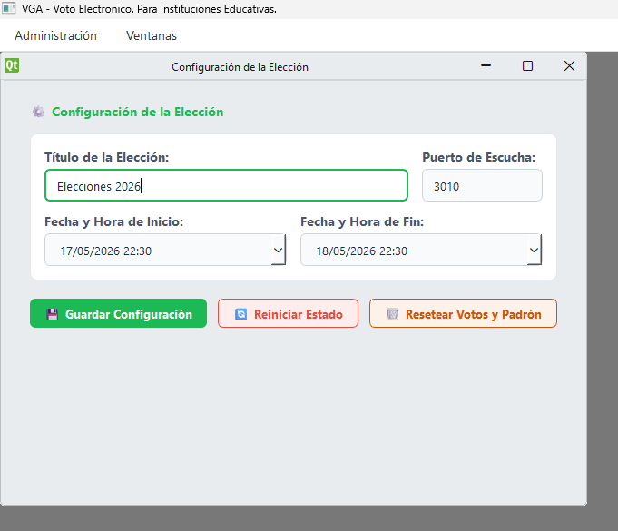 Configuración de la Elección