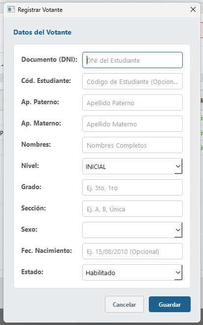 Búsqueda de Votantes del Padrón